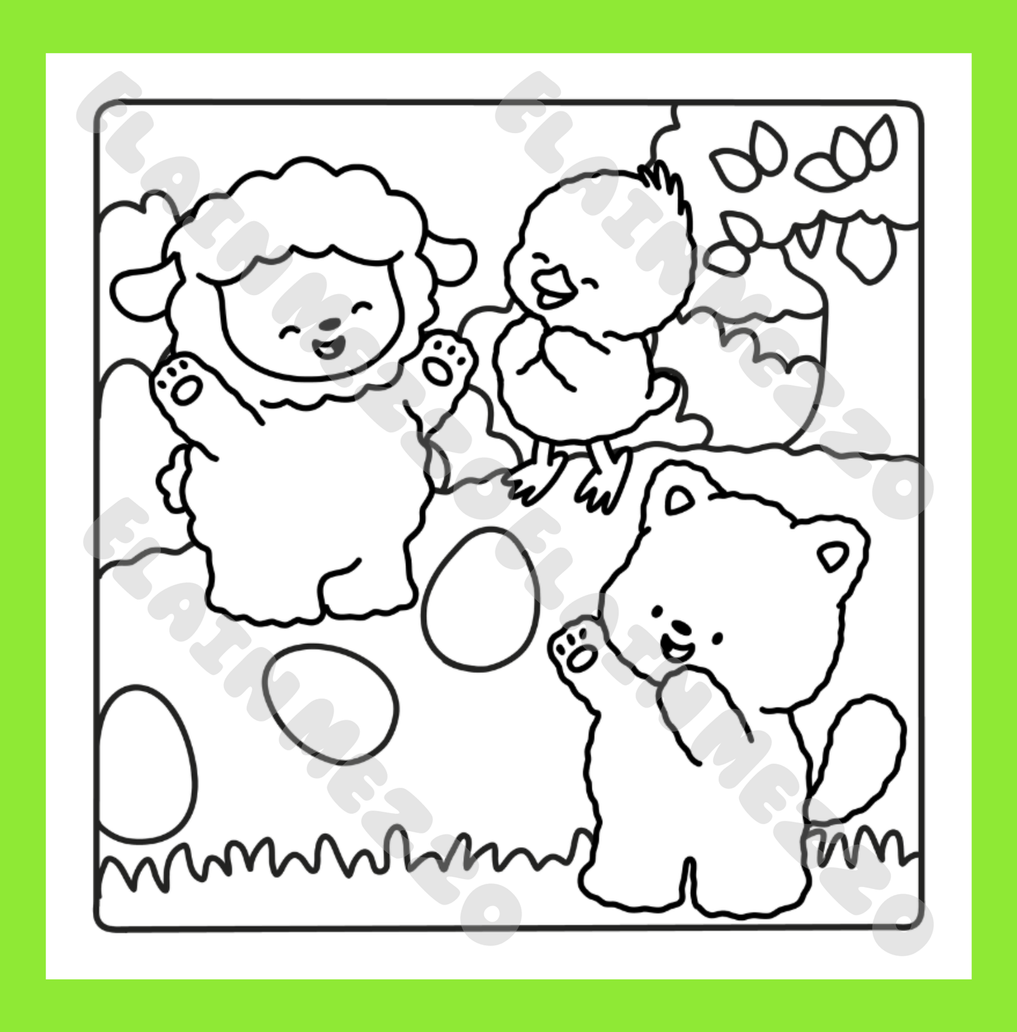 Fluffy Fuzzy Friends Easter Coloring Book