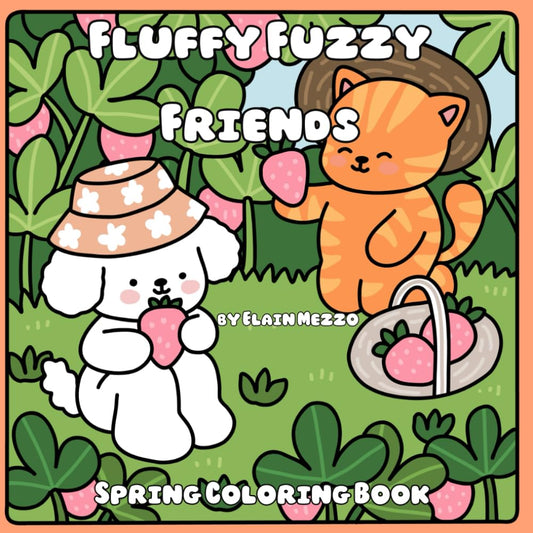 Fluffy Fuzzy Friends Spring Coloring Book | 31 Blooming Spring Scenes | Digital Download for Adults & Kids