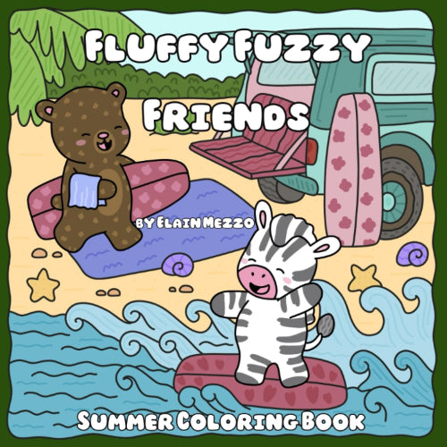 Fluffy Fuzzy Friends Summer Coloring Book | 31 Sunny Summer Scenes | Digital Download for Adults & Kids